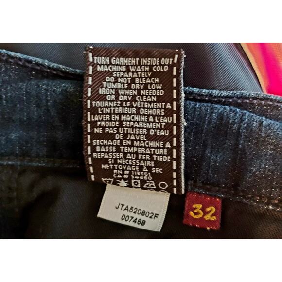 7 For All Mankind Bootcut Medium Wash Blue Denim Jeans Whiskering Men's Sz 32x33 - Picture 7 of 8